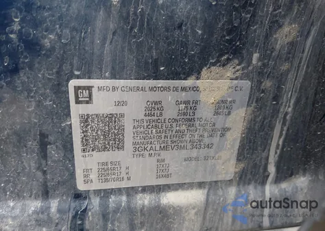 2021 GMC Terrain Fwd Sle z USA, uszkodzony, nr VIN 3GKALMEV3ML343342